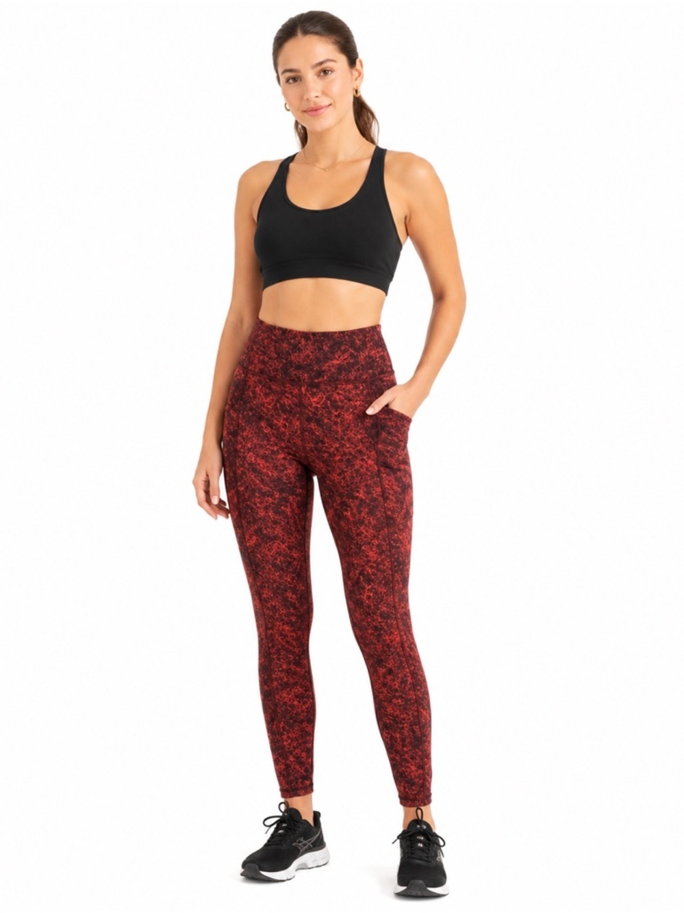 Lululemon Wunder Train Denim Wash Leggings Size 4 Autumn Red Sculptwear Core 28"